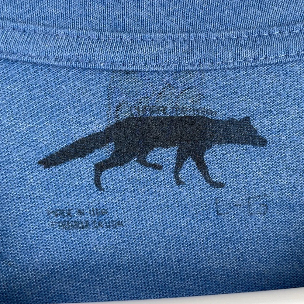 Character Hero Surf Shark Lifeguard Beach Graphic T Shirt Blue Cotton USA Made L